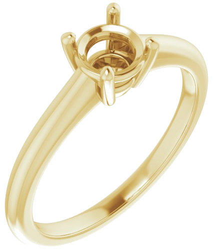 Sužadėtuvių Žiedas „V-End Prong“ 14k yellow gold Round 5.5mm (1)