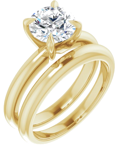 Sužadėtuvių Žiedas „Solitaire“ 585 Geltonojo Aukso Round 7.4mm (6)