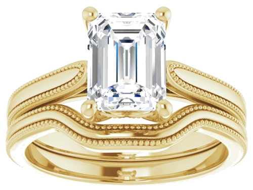 Sužadėtuvių Žiedas „Solitaire“ 14k yellow gold Emerald 8mm x 6mm (8)