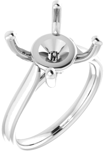 Platinum 12 mm Round Engagement Ring Mounting (1)