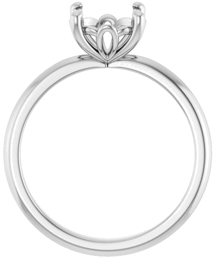 14K White 8 mm Round Solitaire Engagement Ring Mounting (2)