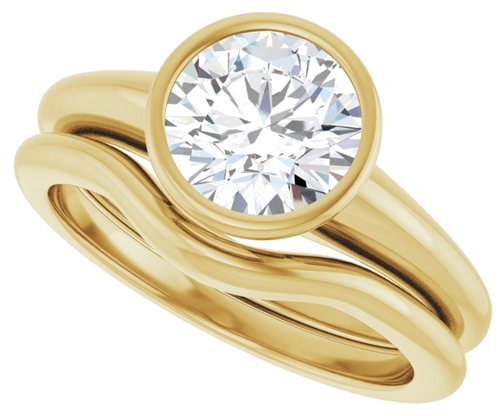 Sužadėtuvių Žiedas „Bezel-Set Solitaire“ 14k yellow gold Round 7.4mm (10)