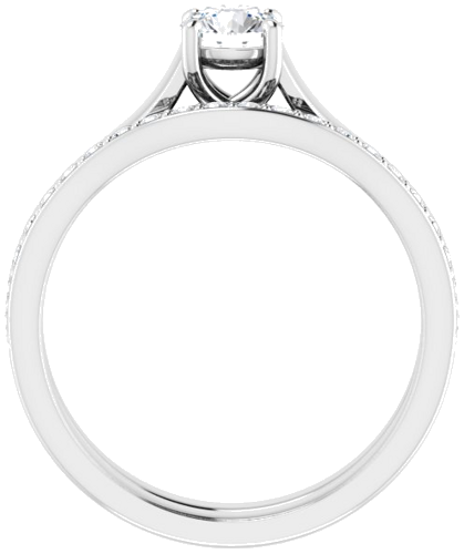 Sužadėtuvių Žiedas „Solitaire“ 585 Baltojo Aukso Round 4.8mm (7)