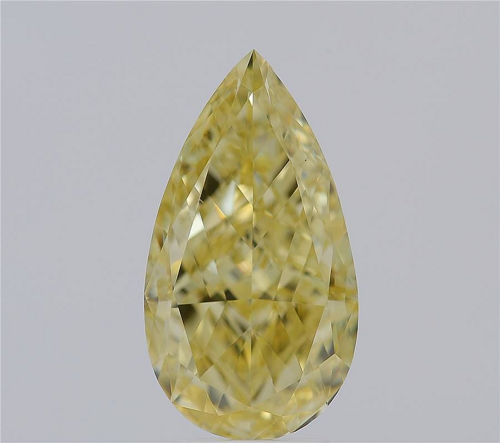 5.01 carat Fancy Intense Yellow-VS2 Natūralus Pear Deimantas (1)