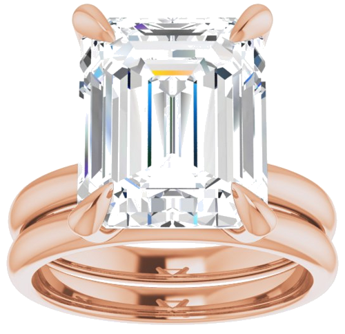 Sužadėtuvių Žiedas „Solitaire“ 14k rose gold Emerald 12mm x 10mm (8)