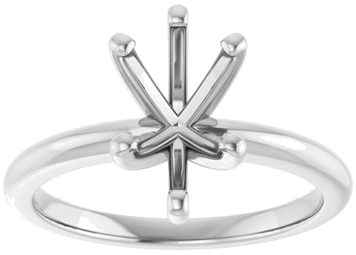 14K White  10x7 mm Pear Solitaire Engagement Ring Mounting (3)