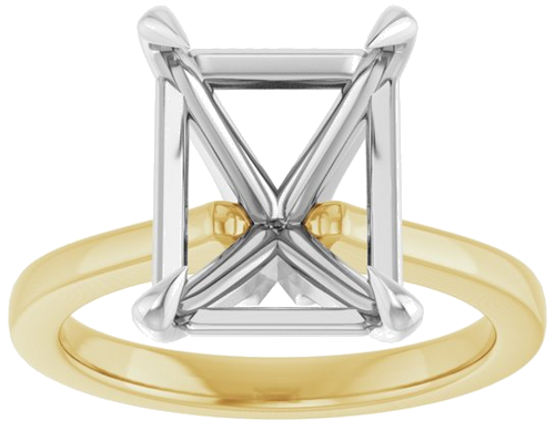 Sužadėtuvių Žiedas „Claw-Prong“ 14k yellow/white gold Emerald 11mm x 9mm (3)