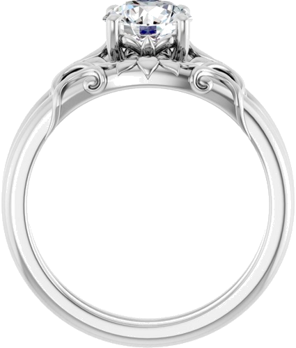 Sužadėtuvių Žiedas „Solitaire“ 14k white gold Round 6.5mm (7)