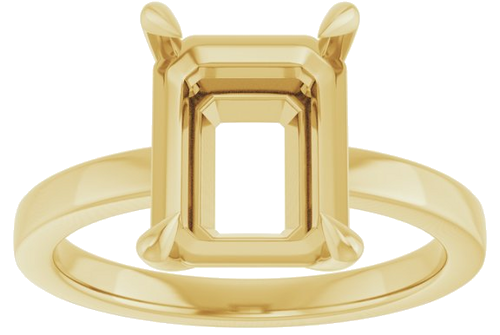 Sužadėtuvių Žiedas „Claw-Prong Solitaire“ 14k yellow gold Emerald 10mm x 8mm (3)