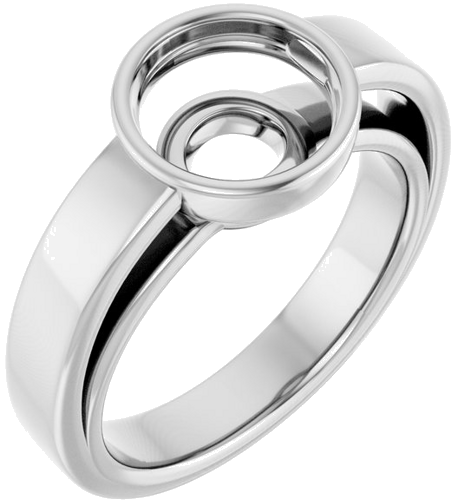 Sužadėtuvių Žiedas „Bezel-Set Solitaire“ 14k white gold Round 8.2mm (1)