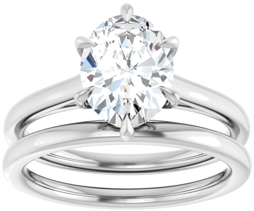 Sužadėtuvių Žiedas „Claw-Pong“ 14k white gold Oval 9mm x 7mm (8)