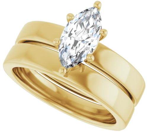 14K Yellow 10x5 mm Marquise Solitaire Engagement Ring Mounting (10)