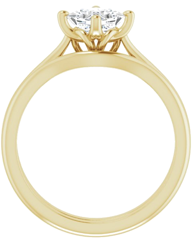 Sužadėtuvių Žiedas „Solitaire“ 14k yellow gold Square 5mm (7)