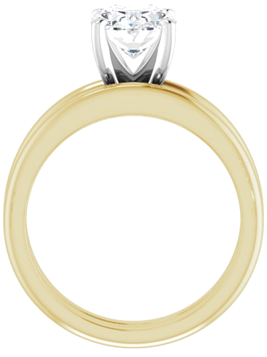 Sužadėtuvių Žiedas „Solitaire“ 585 Baltojo Ir Geltonojo Aukso Oval 9mm x 7mm (7)