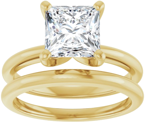 14K Yellow  7 mm Square Solitaire Engagement Ring Mounting (8)