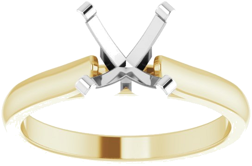 14K Yellow White 7.5 mm Round Solitaire Engagement Ring Mounting (2)