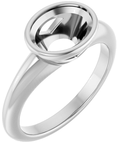 Sužadėtuvių Žiedas „Bezel-Set Solitaire“ 14k white gold Oval 9mm x 7mm (1)