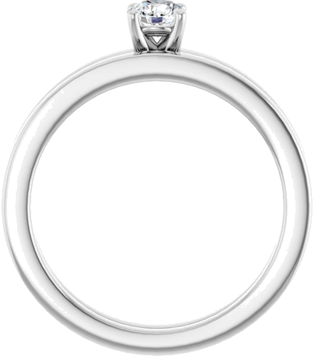 10K White 4.1 mm Round Solitaire Engagement Ring Mounting (7)