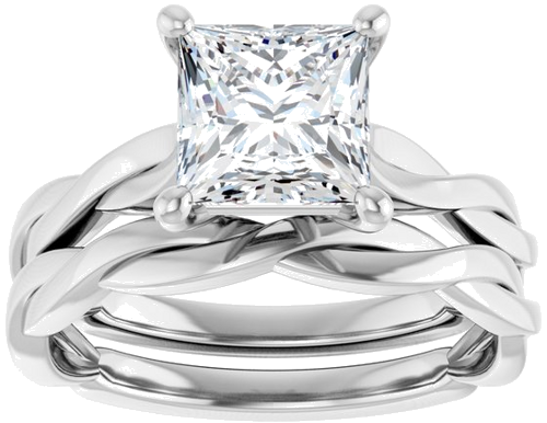 Sužadėtuvių Žiedas „Infinity-Inspired“ 14k white gold Square 6.5mm (8)