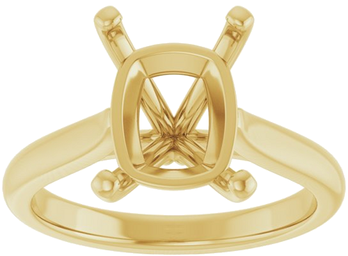 Sužadėtuvių Žiedas 14k yellow gold Elongated Cushion 11mm x 9mm (3)