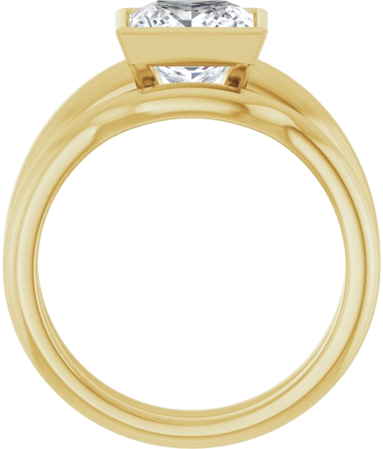 14K Yellow 7 mm Square Engagement Ring Mounting (7)