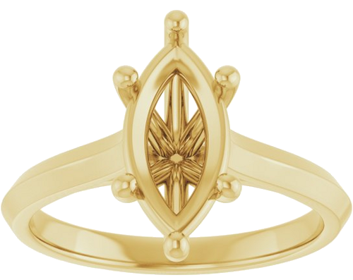 14K Yellow 12x6 mm Marquise Solitaire Engagement Ring Mounting (3)