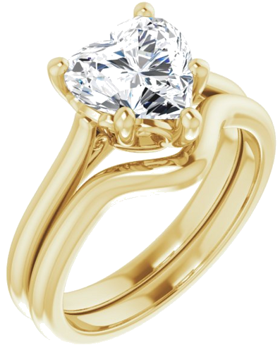Sužadėtuvių Žiedas „Solitaire“ 14k yellow gold Heart 8mm (6)