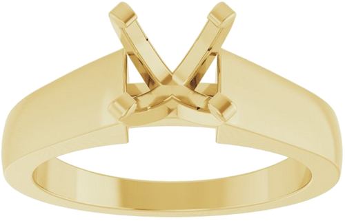 14K Yellow 7 mm Round Solitaire Engagement Ring Mounting (3)