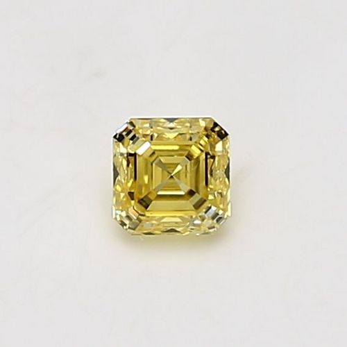 0.37 carat Fancy Intense Yellow-VS2 Natūralus Asscher Deimantas (1)