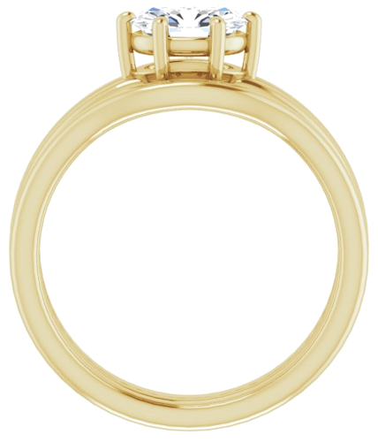 Sužadėtuvių Žiedas „Solitaire“ 10k yellow gold Oval 7mm x 5mm (7)