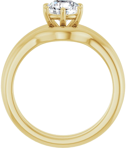 Sužadėtuvių Žiedas 14k yellow gold Round 6.5mm (7)