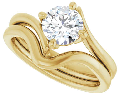 Sužadėtuvių Žiedas „Solitaire Bypass“ 14k yellow gold Round 6.5mm (10)