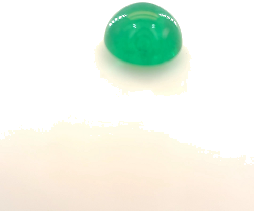 1.06 carat GREEN CABOCHON cut Round Smaragdas (1)