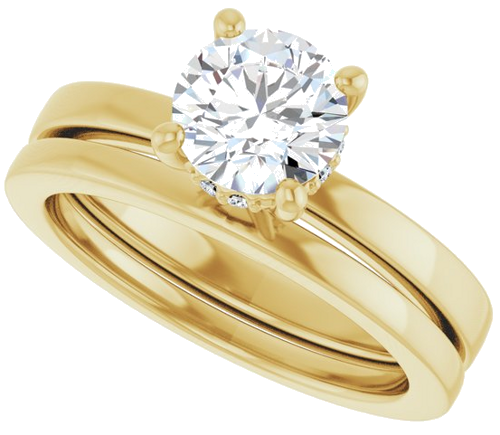 Sužadėtuvių Žiedas „Hidden Halo-Style“ 14k yellow gold Round 6.5mm (10)