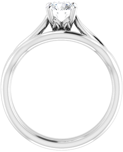 Sužadėtuvių Žiedas „Solitaire Sculptural“ 14k white gold Round 5.5mm (7)
