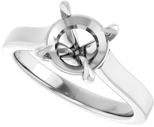 Sužadėtuvių Žiedas „Claw-Prong“ 14k white gold Round 8mm (5)