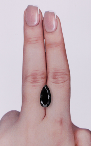 3.61 carat Fancy Black-VVS2 Natūralus Pear Deimantas (1)