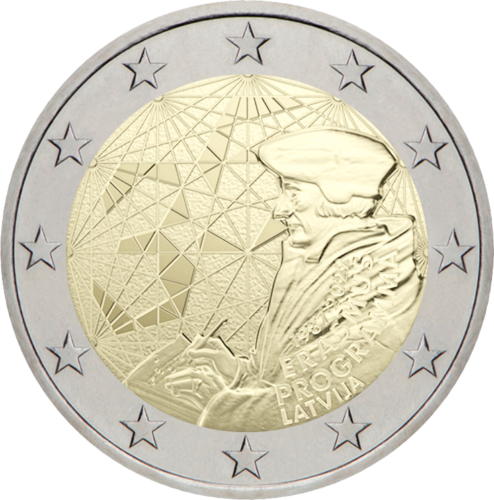 2022 Latvia Erasmus 35th Anniversary 2 euro coin (1)
