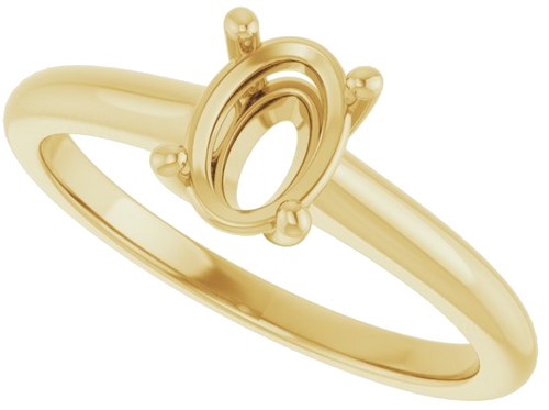 Sužadėtuvių Žiedas „V-End Prong“ 14k yellow gold Oval 7mm x 5mm (5)