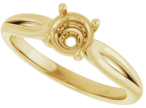 Sužadėtuvių Žiedas „Solitaire“ 14k yellow gold Round 5.8mm (5)