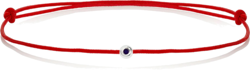 Браслет из красной нити с золотой бусиной и бриллиантом (1)