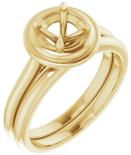 Sužadėtuvių Žiedas „Solitaire“ 585 Geltonojo Aukso Round 5.8mm (6)