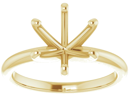 14K Yellow  9 mm Round Solitaire Engagement Ring Mounting (3)