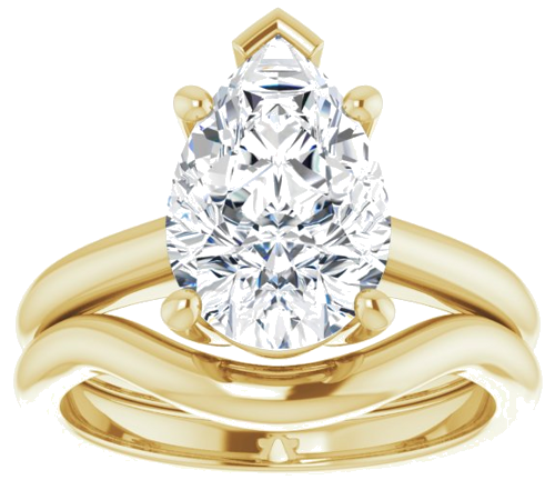 Sužadėtuvių Žiedas „V-End Prong“ 14k yellow gold Pear 12mm x 8mm (8)