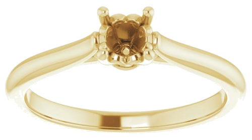 Sužadėtuvių Žiedas „Solitaire“ 10k yellow gold Round 4.4mm (3)