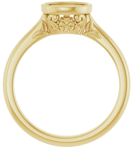Sužadėtuvių Žiedas „Bezel-Set“ 14k yellow gold Oval 7mm x 5mm (2)