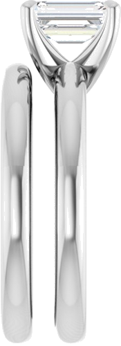 Sužadėtuvių Žiedas „Solitaire“ 585 Baltojo Aukso Emerald 7mm x 5mm (9)