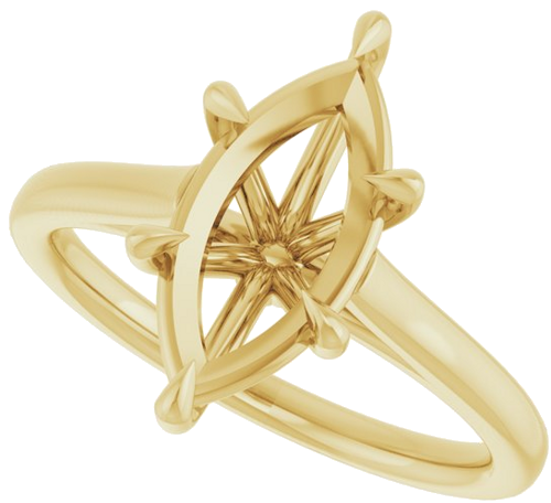 Sužadėtuvių Žiedas „Claw-Pong“ 14k yellow gold Marquise 13mm x 6.5mm (5)