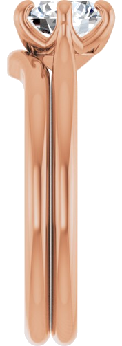 Sužadėtuvių Žiedas „Solitaire“ 585 Rožinis Aukso Round 7mm (9)