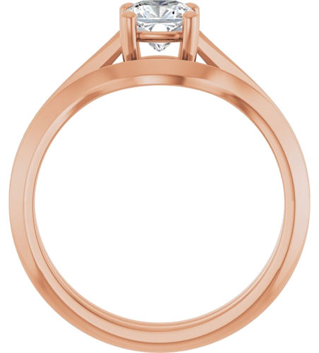 Sužadėtuvių Žiedas „Solitaire Split Shank“ 14k rose gold Cushion 5mm (7)
